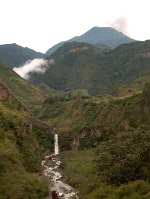 tungurahua volcano waterfall